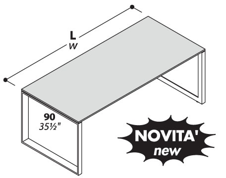 Scrivania Dir L 180 Anello Chiuso Cromato - immagine 2